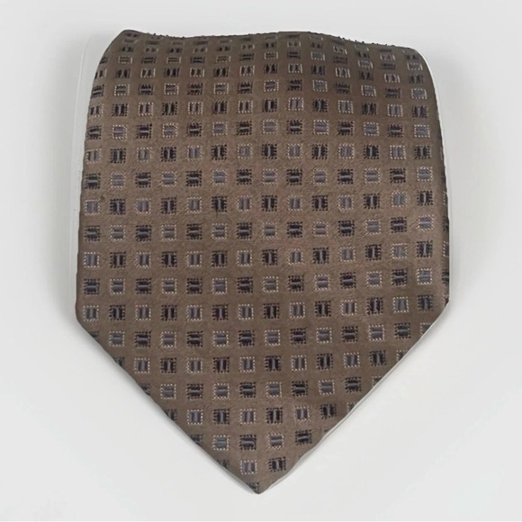 Michael Kors Other - Michael Kors Silk Blend Embroidered Mens Designer Tie Tan Preppy Neutral Necktie